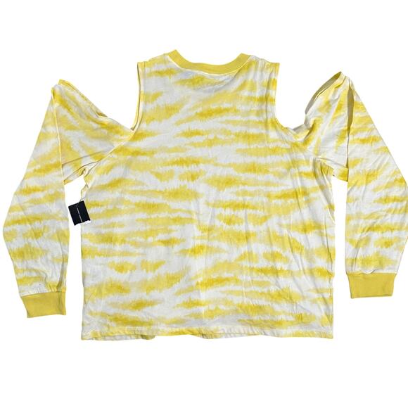 INC Intl Concept Earth Organic Cotton Cold Shoulder Tshirt Jungle Riff Yellow XL - Picture 3 of 8